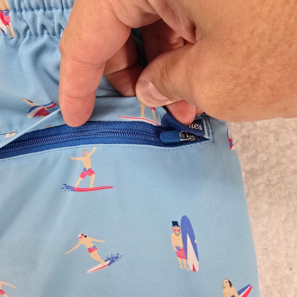 Chubbies‎ Swim Trunks Small Mens Blue Surfboard Print Elastic Waist - Picture 14 of 14